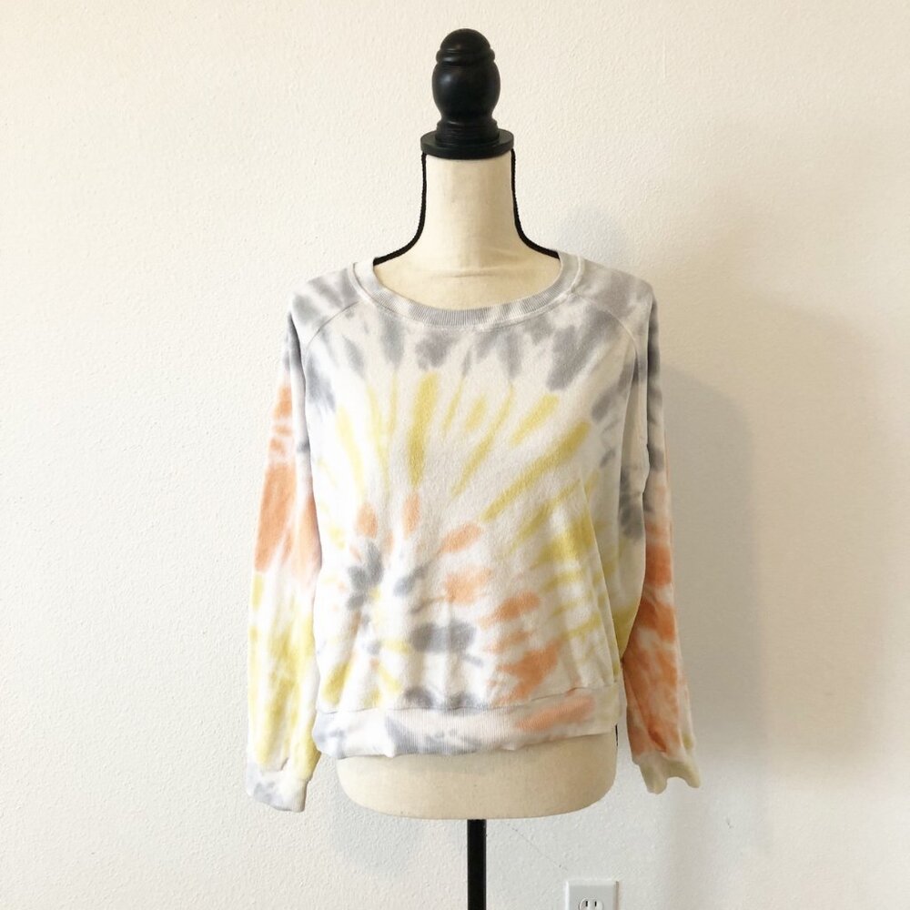 YOUNG FABULOUS & BROKE Sweatshirt Womens Medium Tie Dye Batwing Sleeve Crew Neck